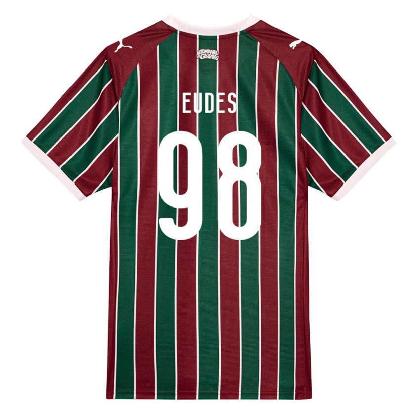 Danxen Mulher Camisola Vitor Eudes #98 Verde Borgonha Branco Principal 2026/27 Camisa Brasil
