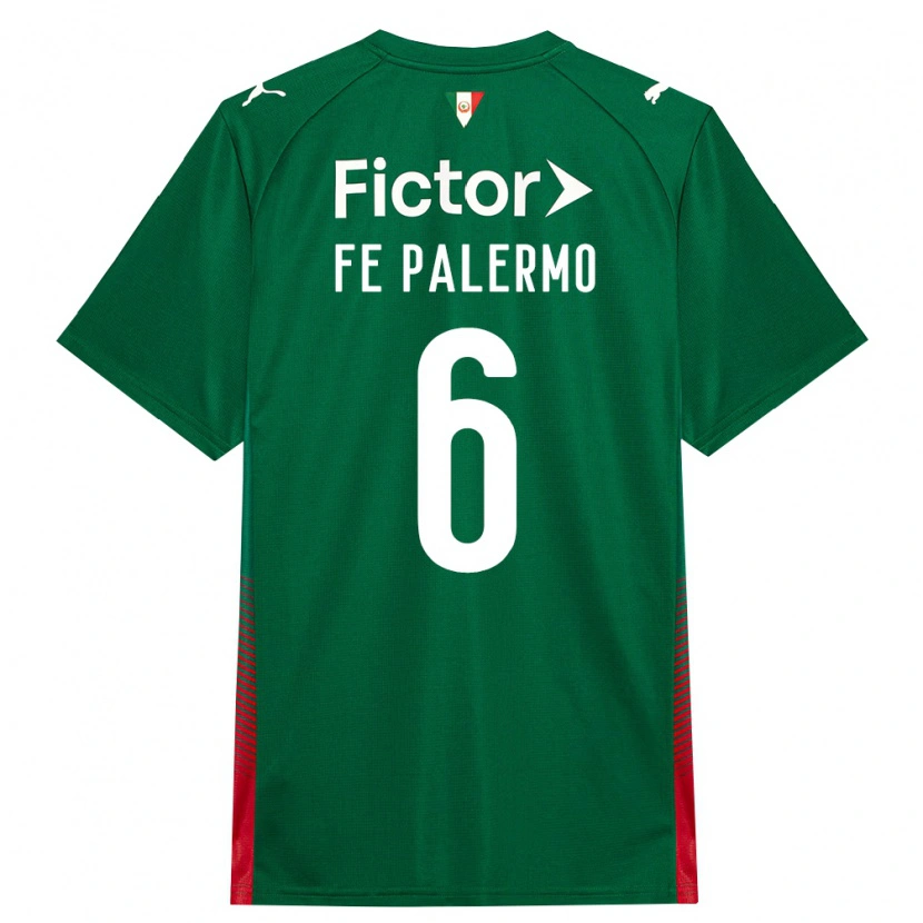 Danxen Mulher Camisola Fe Palermo #6 Verde Vermelho Branco Principal 2026/27 Camisa Brasil