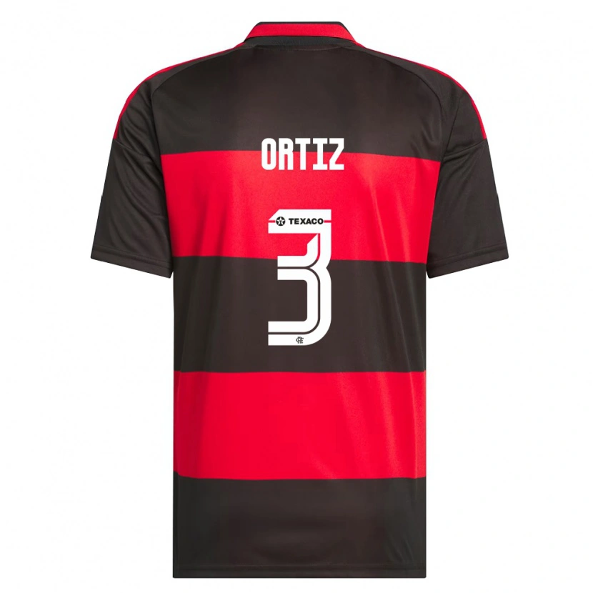 Danxen Mulher Camisola Léo Ortiz #3 Vermelho Preto Branco Principal 2026/27 Camisa Brasil
