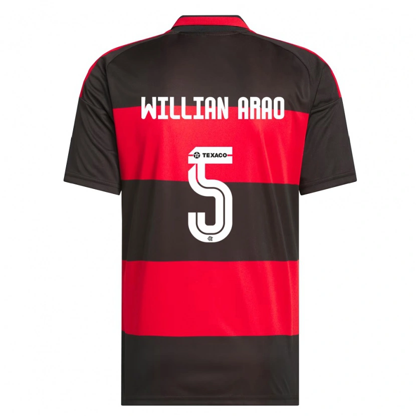 Danxen Mulher Camisola Willian Arao #5 Vermelho Preto Branco Principal 2026/27 Camisa Brasil