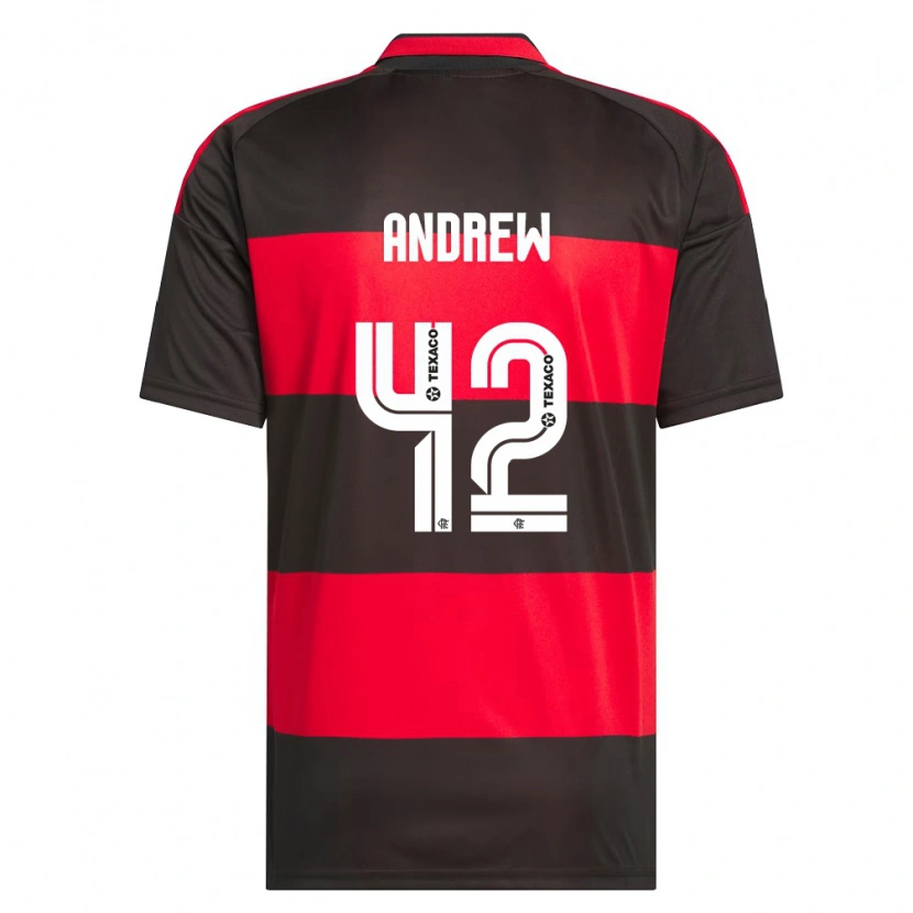 Danxen Mulher Camisola Andrew Da Silva Ventura #42 Vermelho Preto Branco Principal 2026/27 Camisa Brasil