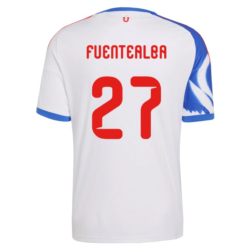 Danxen Mulher Camisola Jeison Fuentealba #27 Branco Azul Marinho Alternativa 2026/27 Camisa Brasil
