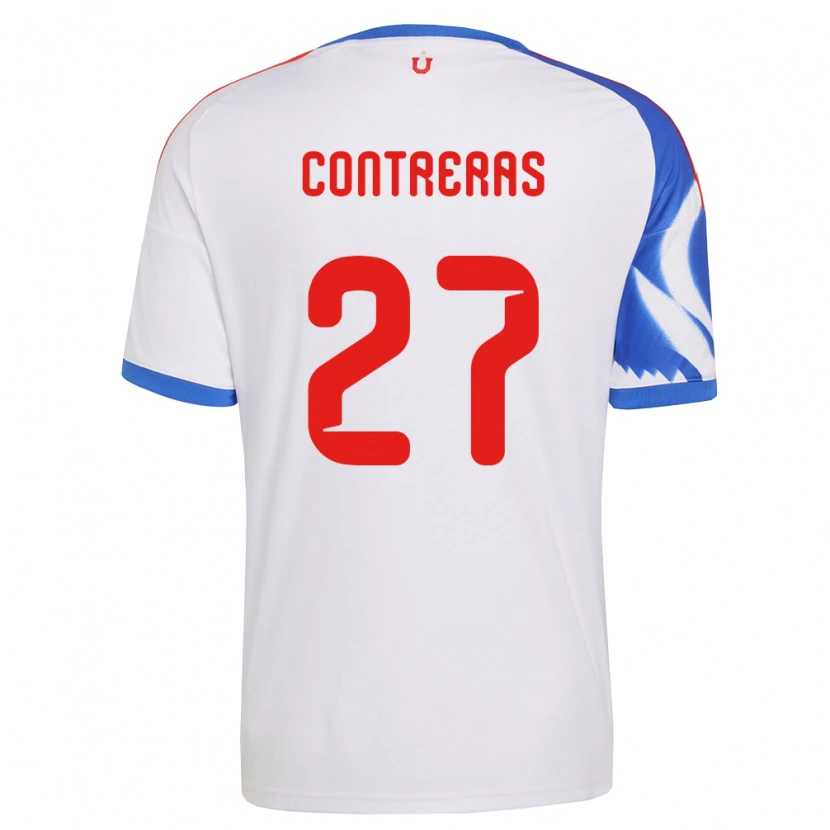 Danxen Mulher Camisola Rodrigo Contreras #27 Branco Azul Marinho Alternativa 2026/27 Camisa Brasil
