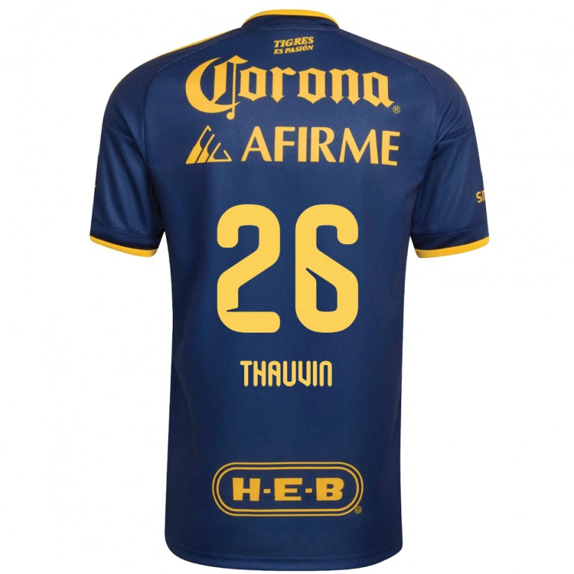 Danxen Mulher Camisola Florian Thauvin #26 Azul Real Amarelo Alternativa 2026/27 Camisa Brasil