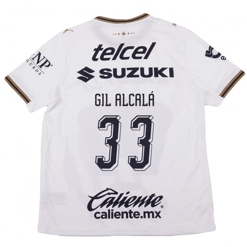 Danxen Mulher Camisola Gil Alcala #33 Branco Preto Marrom Alternativa 2026/27 Camisa Brasil