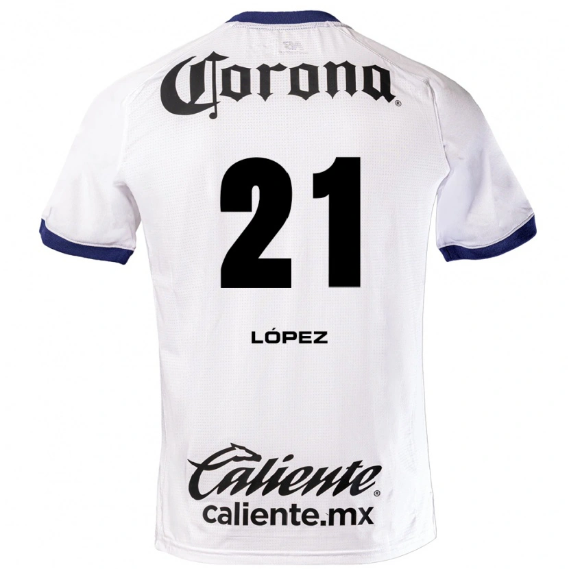 Danxen Mulher Camisola Iván López #21 Branco Azul Preto Alternativa 2026/27 Camisa Brasil