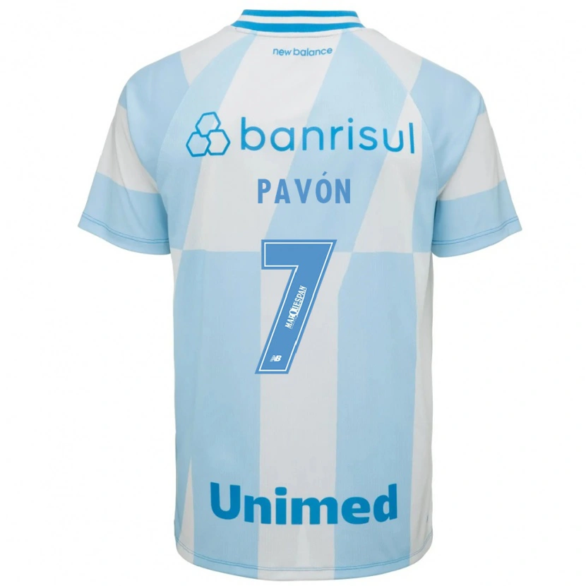 Danxen Mulher Camisola Cristian Pavón #7 Azul Claro Branco Alternativa 2026/27 Camisa Brasil