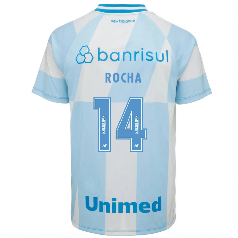 Danxen Mulher Camisola Marcos Rocha #14 Azul Claro Branco Alternativa 2026/27 Camisa Brasil