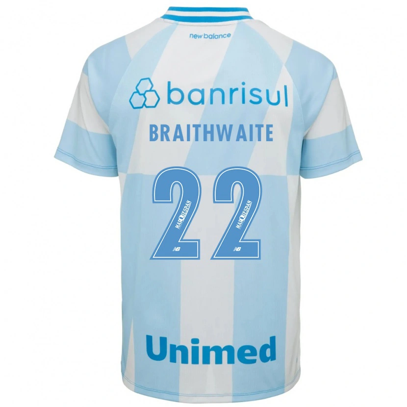 Danxen Mulher Camisola Martin Braithwaite #22 Azul Claro Branco Alternativa 2026/27 Camisa Brasil