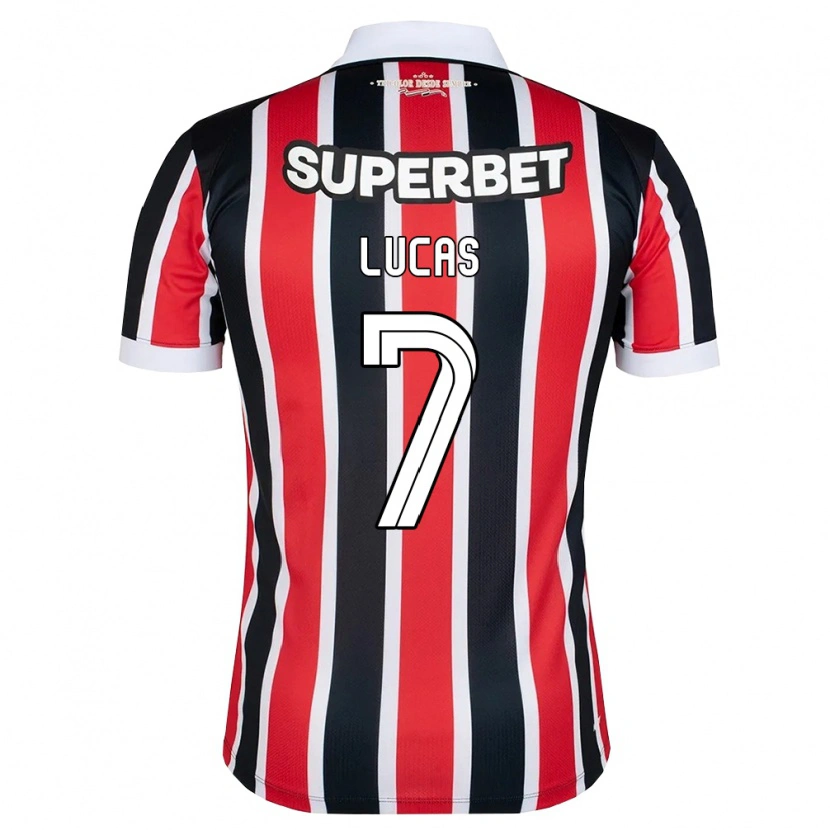 Danxen Mulher Camisola Lucas Moura #7 Vermelho Branco Preto Alternativa 2026/27 Camisa Brasil
