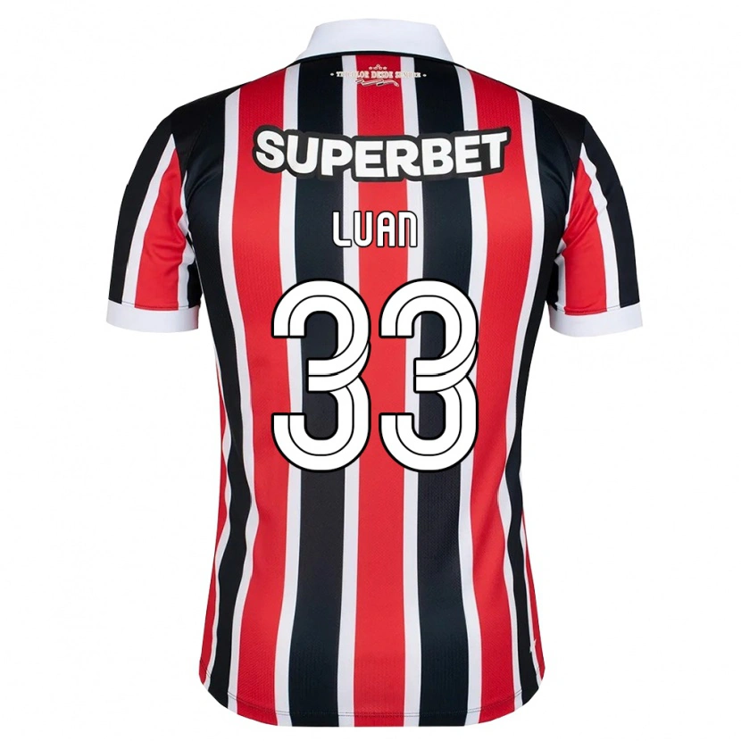 Danxen Mulher Camisola Luan Vinicius Da Silva Santos #33 Vermelho Branco Preto Alternativa 2026/27 Camisa Brasil