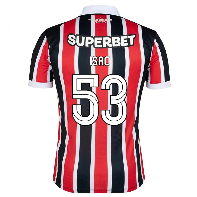Danxen Mulher Camisola Isac Silvestre Da Silva #53 Vermelho Branco Preto Alternativa 2026/27 Camisa Brasil