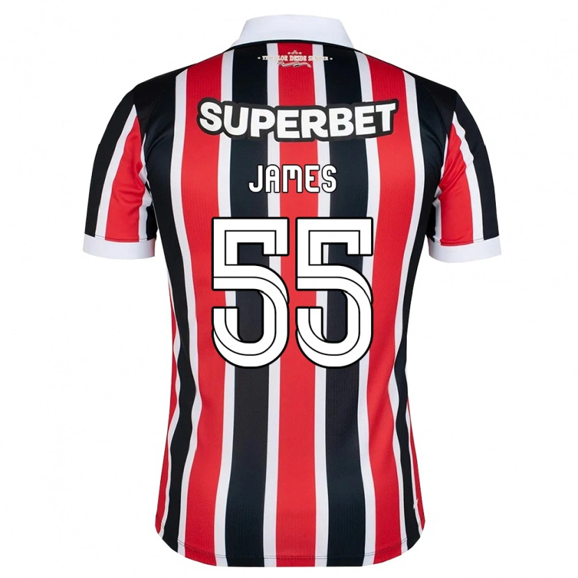 Danxen Mulher Camisola James Rodriguez #55 Vermelho Branco Preto Alternativa 2026/27 Camisa Brasil