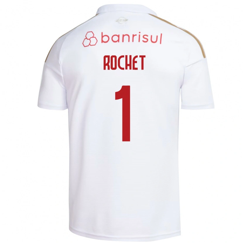 Danxen Mulher Camisola Sergio Rochet #1 Branco Vermelho Alternativa 2026/27 Camisa Brasil