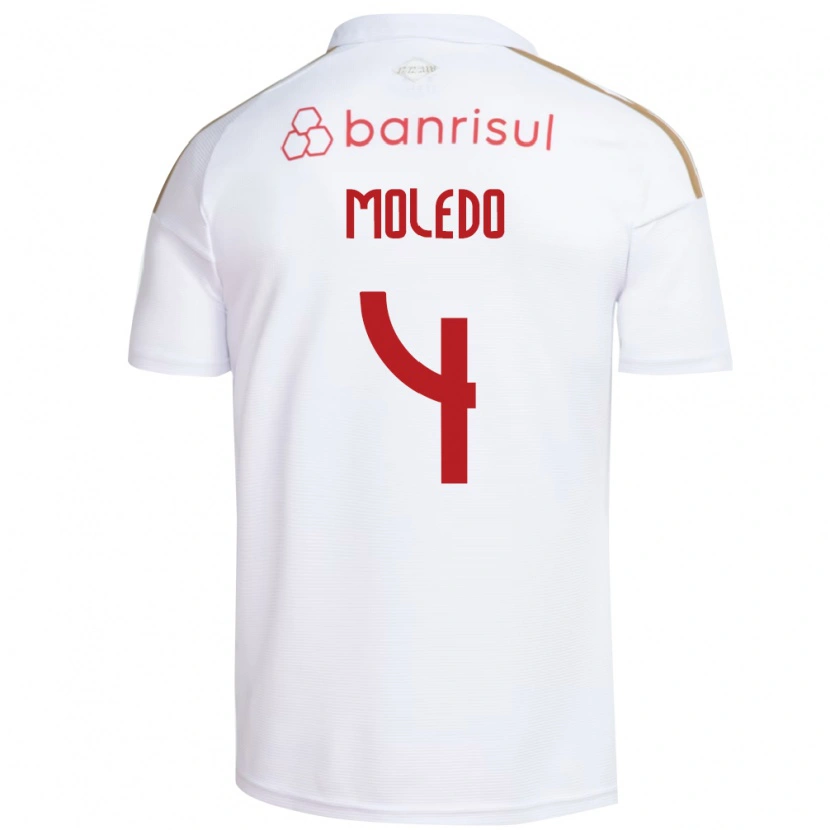 Danxen Mulher Camisola Rodrigo Moledo #4 Branco Vermelho Alternativa 2026/27 Camisa Brasil