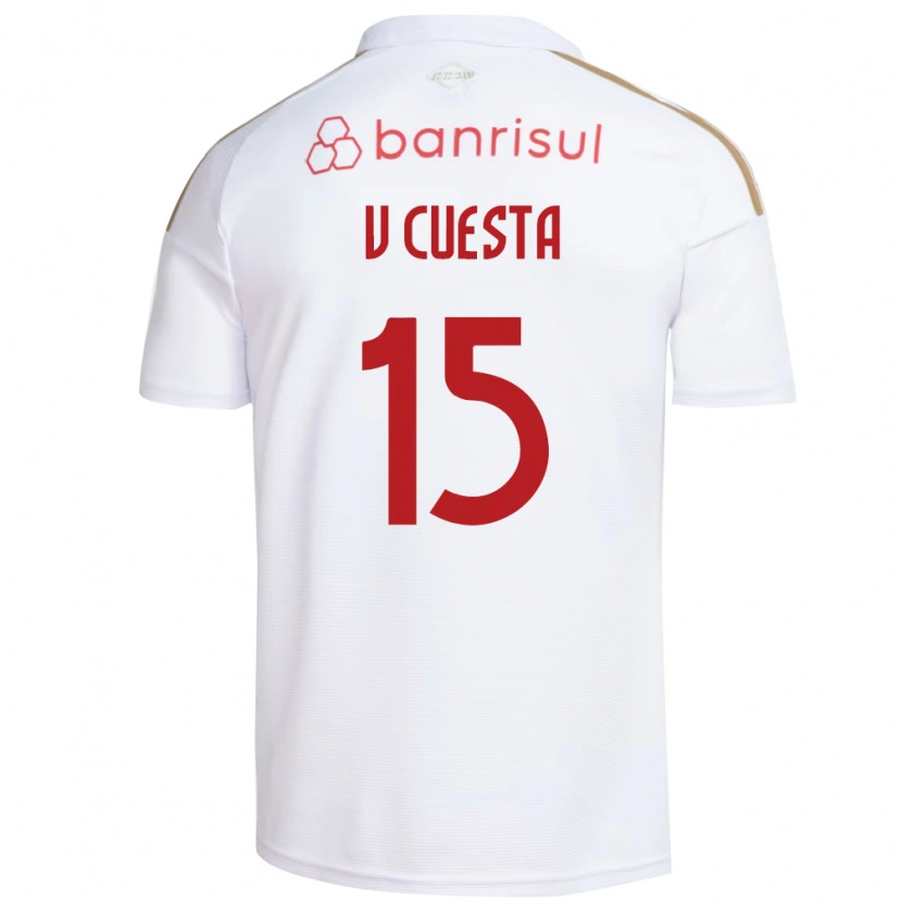 Danxen Mulher Camisola Victor Cuesta #15 Branco Vermelho Alternativa 2026/27 Camisa Brasil