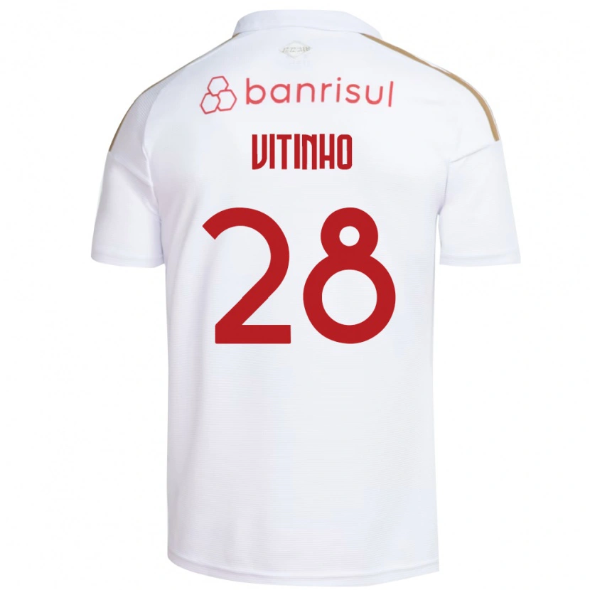 Danxen Mulher Camisola Vitinho #28 Branco Vermelho Alternativa 2026/27 Camisa Brasil