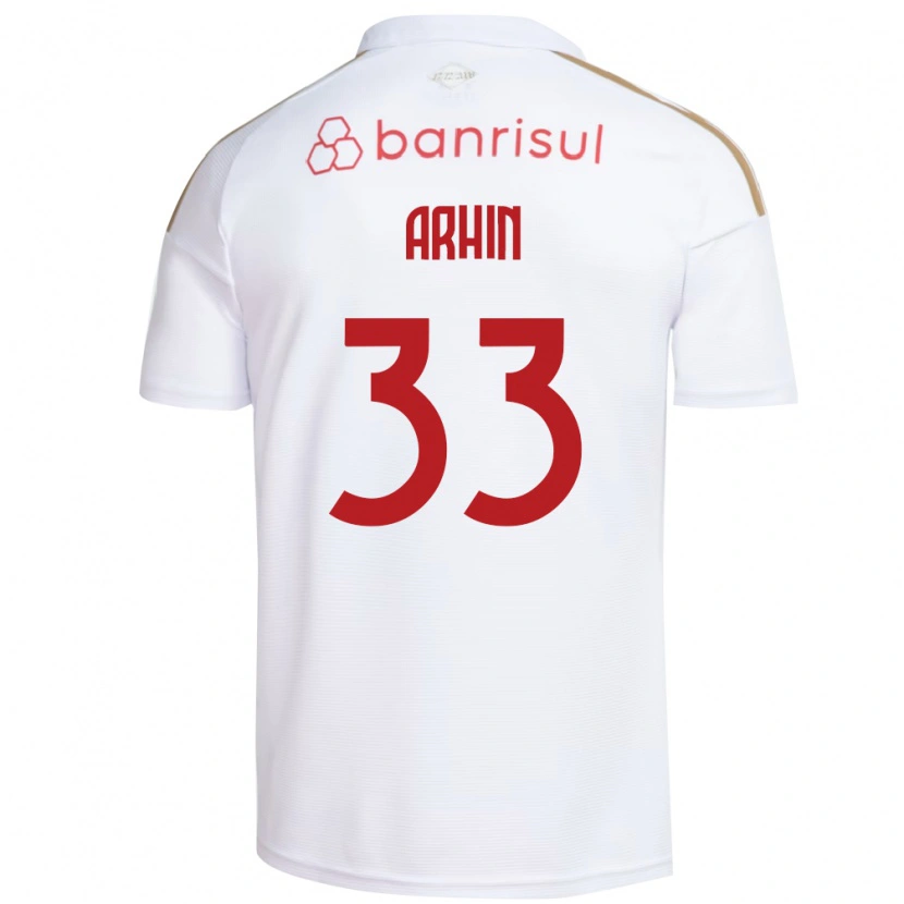 Danxen Mulher Camisola Benjamin Arhin #33 Branco Vermelho Alternativa 2026/27 Camisa Brasil
