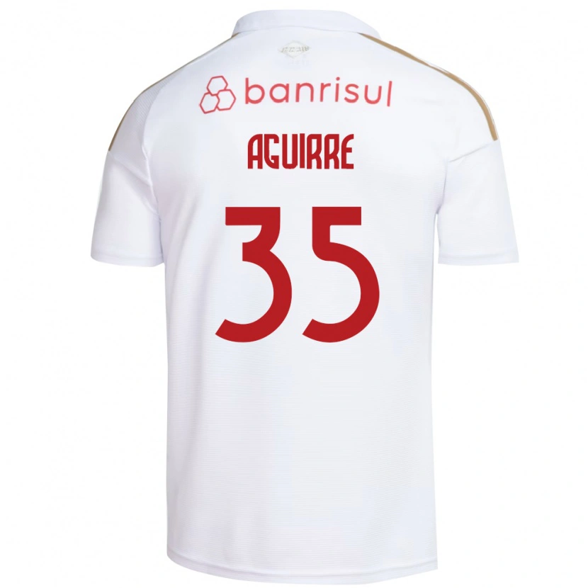 Danxen Mulher Camisola Braian Aguirre #35 Branco Vermelho Alternativa 2026/27 Camisa Brasil