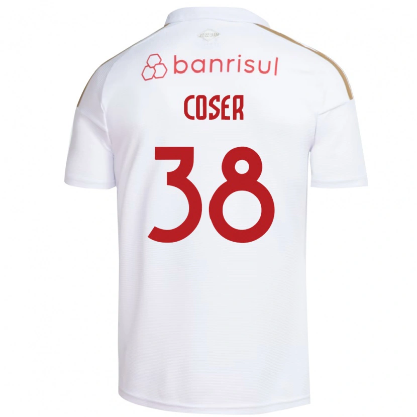 Danxen Mulher Camisola Diego Coser #38 Branco Vermelho Alternativa 2026/27 Camisa Brasil