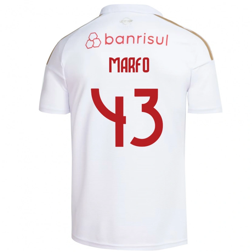 Danxen Mulher Camisola Denis Marfo #43 Branco Vermelho Alternativa 2026/27 Camisa Brasil