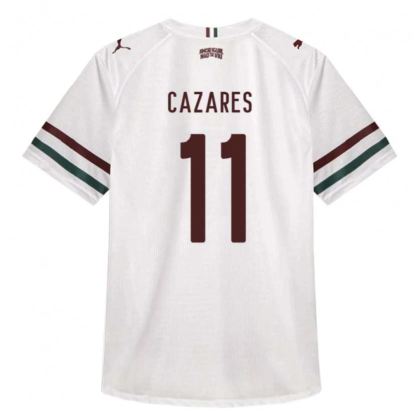 Danxen Mulher Camisola Juan Cazares #11 Branco Verde Borgonha Alternativa 2026/27 Camisa Brasil