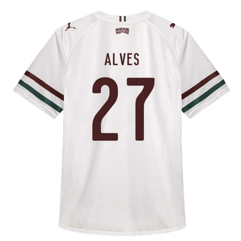 Danxen Mulher Camisola Felipe Alves #27 Branco Verde Borgonha Alternativa 2026/27 Camisa Brasil