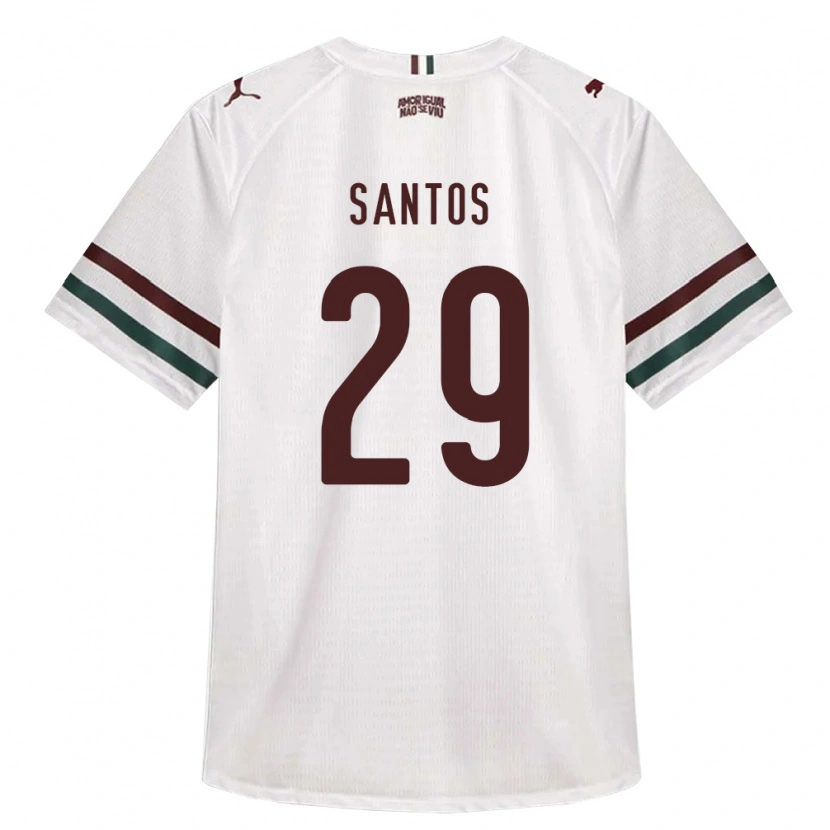 Danxen Mulher Camisola Thiago Santos #29 Branco Verde Borgonha Alternativa 2026/27 Camisa Brasil
