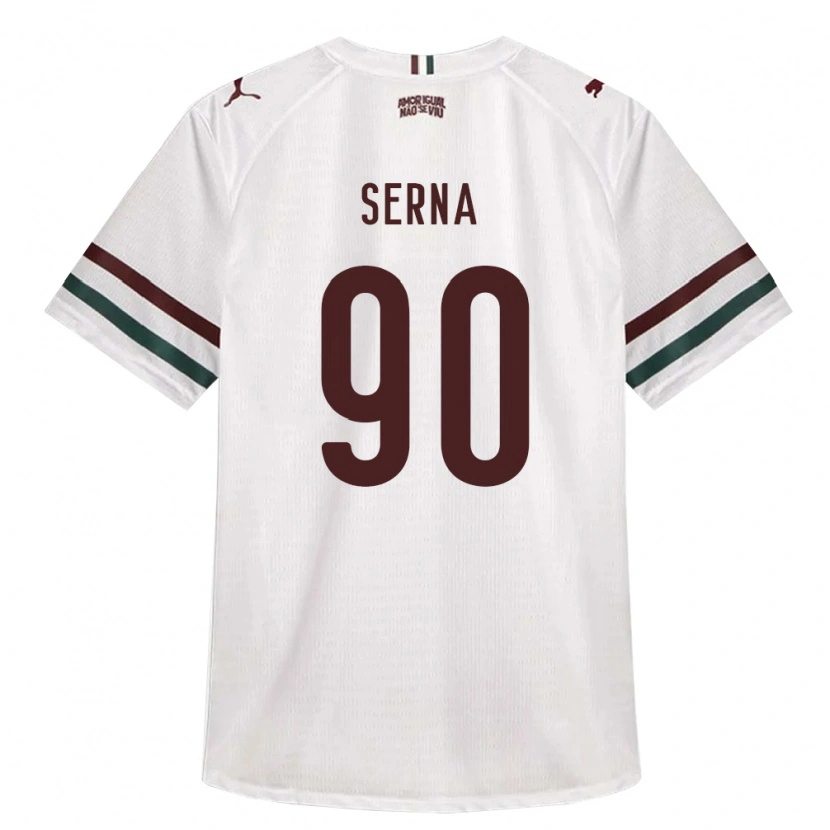 Danxen Mulher Camisola Kevin Serna #90 Branco Verde Borgonha Alternativa 2026/27 Camisa Brasil