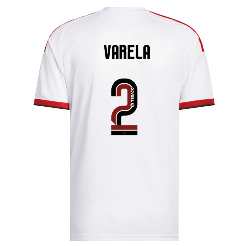 Danxen Mulher Camisola Guillermo Varela #2 Branco Vermelho Preto Alternativa 2026/27 Camisa Brasil