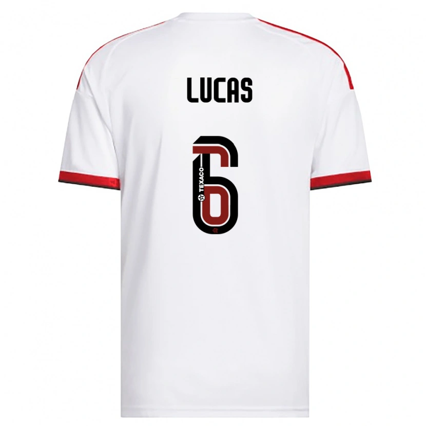 Danxen Mulher Camisola Ayrton Lucas #6 Branco Vermelho Preto Alternativa 2026/27 Camisa Brasil