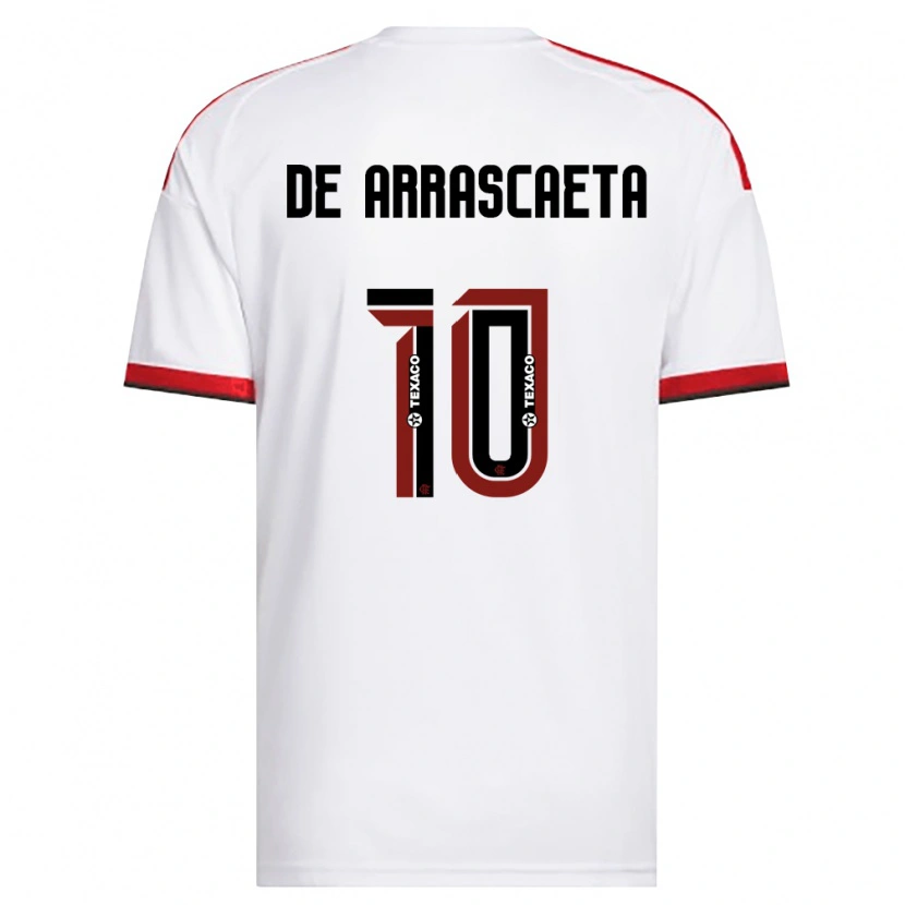 Danxen Mulher Camisola Giorgian De Arrascaeta #10 Branco Vermelho Preto Alternativa 2026/27 Camisa Brasil
