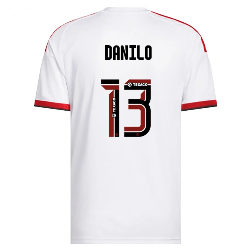 Danxen Mulher Camisola Danilo Luiz Da Silva #13 Branco Vermelho Preto Alternativa 2026/27 Camisa Brasil