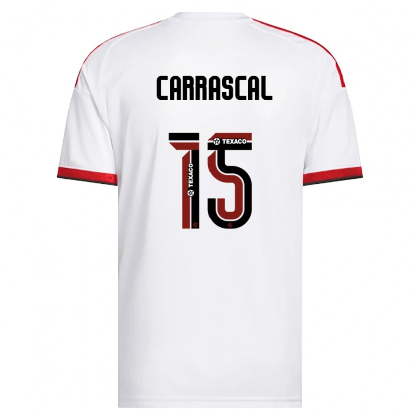 Danxen Mulher Camisola Jorge Carrascal #15 Branco Vermelho Preto Alternativa 2026/27 Camisa Brasil