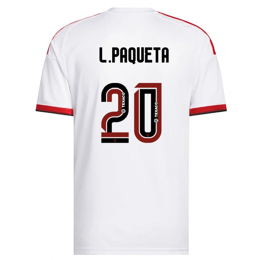Danxen Mulher Camisola Lucas Paquetá #20 Branco Vermelho Preto Alternativa 2026/27 Camisa Brasil