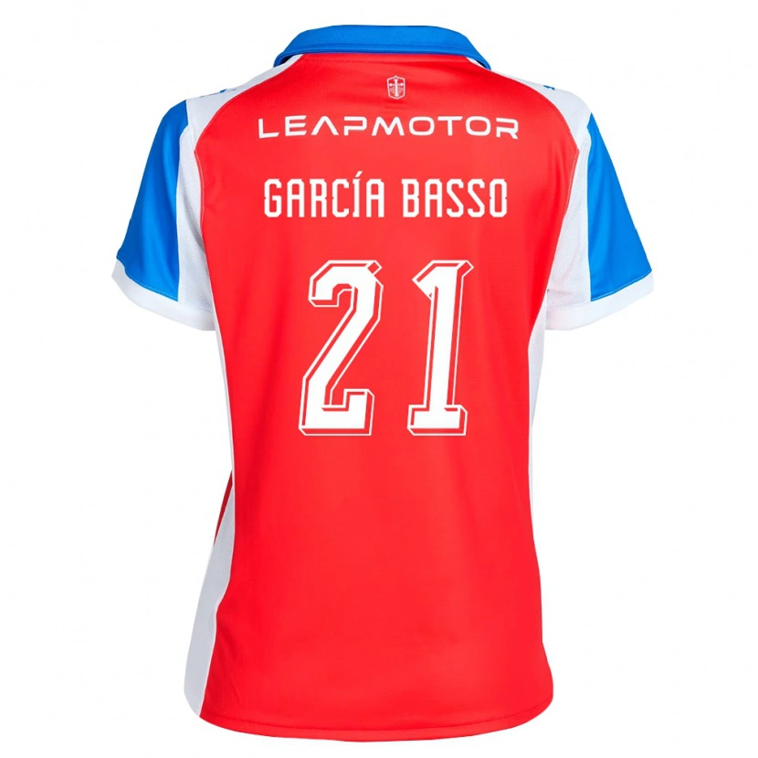 Danxen Mulher Camisola Agustín García Basso #21 Vermelho Azul Alternativa 2026/27 Camisa Brasil
