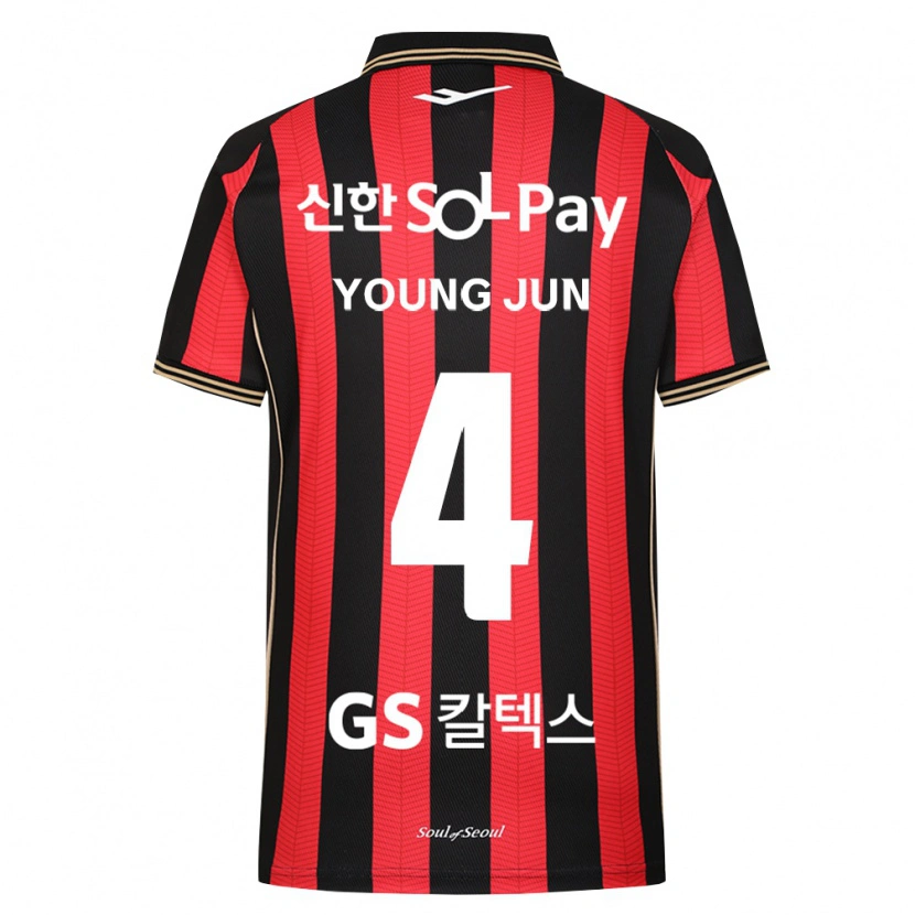 Danxen Criança Camisola Young-Jun Lee #4 Vermelho Branco Preto Principal 2026/27 Camisa Brasil