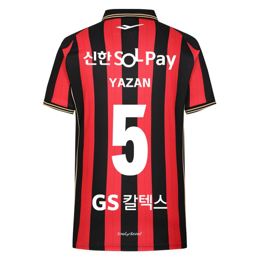 Danxen Criança Camisola Yazan Al-Arab #5 Vermelho Branco Preto Principal 2026/27 Camisa Brasil