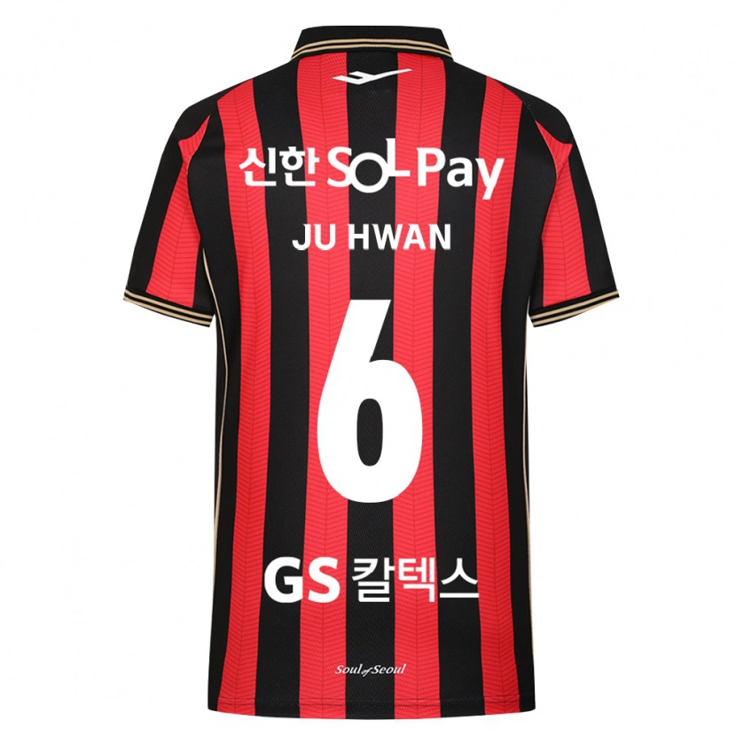 Danxen Criança Camisola Ju-Hwan Lee #6 Vermelho Branco Preto Principal 2026/27 Camisa Brasil