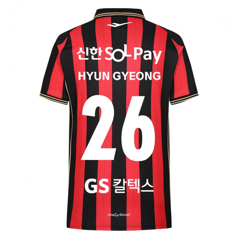 Danxen Criança Camisola Hyun-Gyeong Jeong #26 Vermelho Branco Preto Principal 2026/27 Camisa Brasil