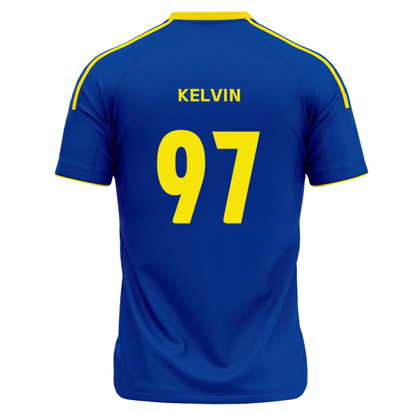 Danxen Criança Camisola Kelvin #97 Azul Real Amarelo Principal 2026/27 Camisa Brasil