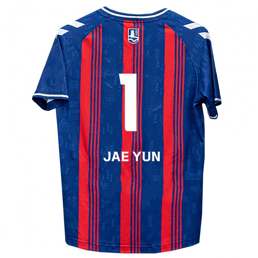 Danxen Criança Camisola Jae-Yun Hwang #1 Azul Vermelho Branco Principal 2026/27 Camisa Brasil