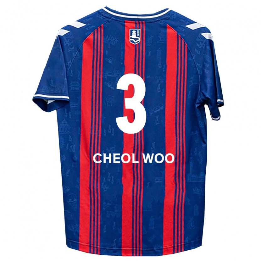 Danxen Criança Camisola Cheol-Woo Park #3 Azul Vermelho Branco Principal 2026/27 Camisa Brasil