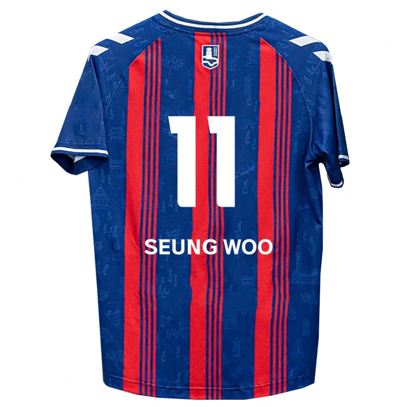 Danxen Criança Camisola Seung-Woo Lee #11 Azul Vermelho Branco Principal 2026/27 Camisa Brasil