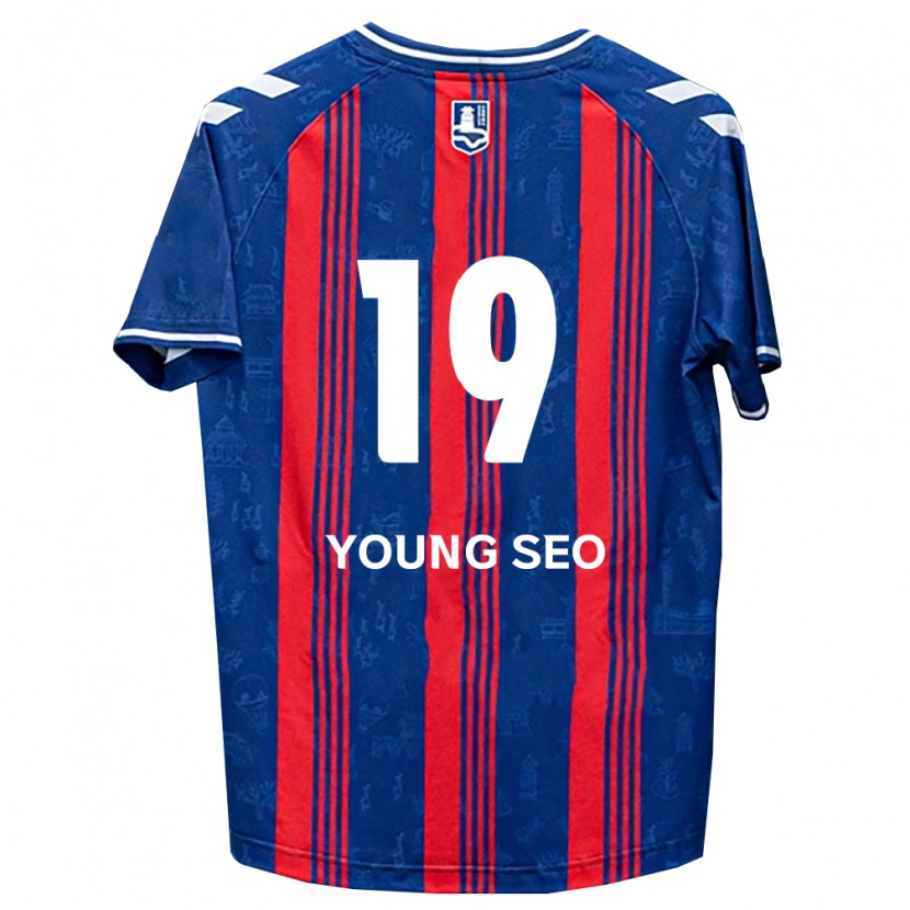 Danxen Criança Camisola Young-Seo Lee #19 Azul Vermelho Branco Principal 2026/27 Camisa Brasil