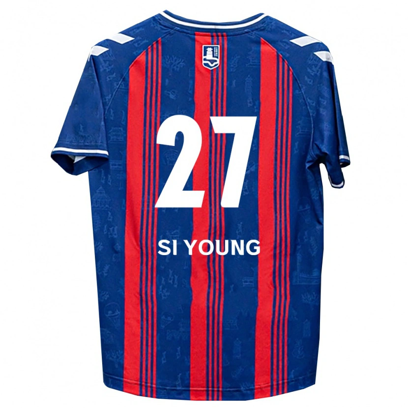 Danxen Criança Camisola Si-Young Lee #27 Azul Vermelho Branco Principal 2026/27 Camisa Brasil