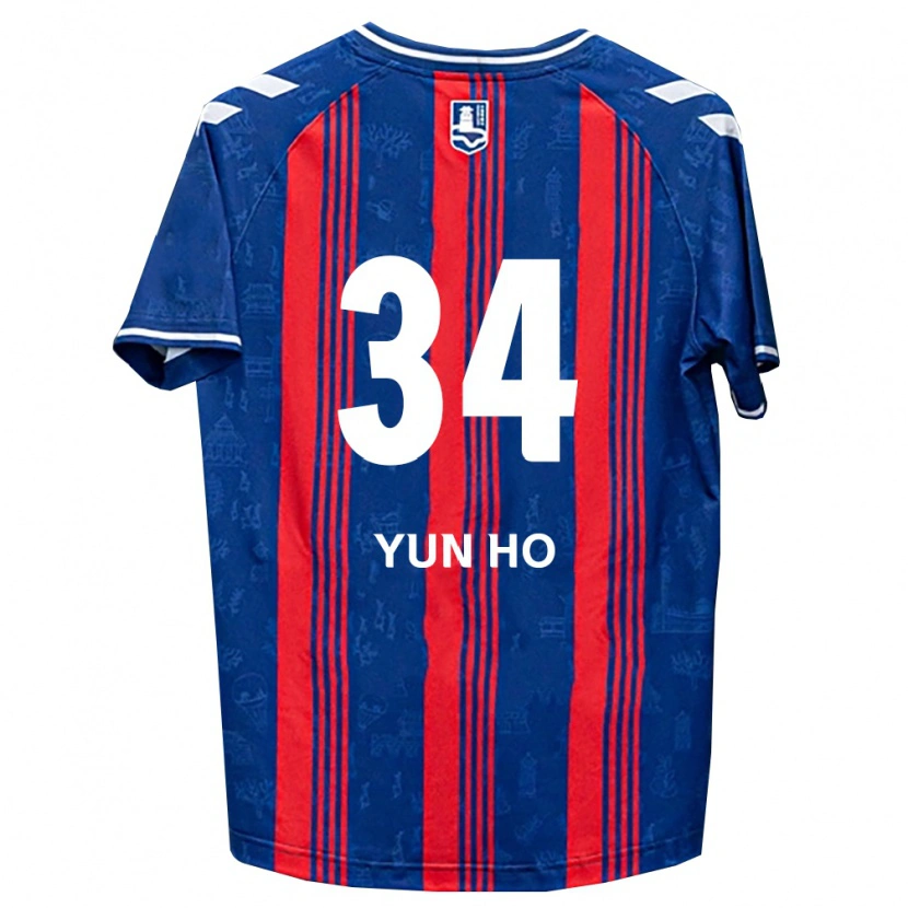 Danxen Criança Camisola Yun-Ho Jang #34 Azul Vermelho Branco Principal 2026/27 Camisa Brasil