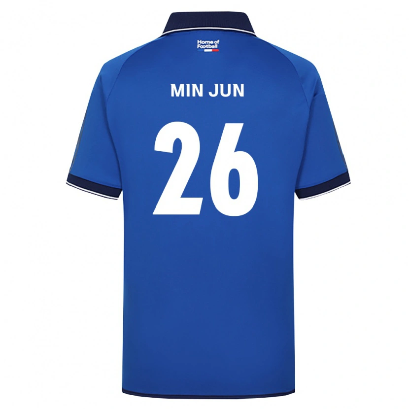 Danxen Criança Camisola Min-Jun Kim #26 Azul Real Branco Vermelho Principal 2026/27 Camisa Brasil