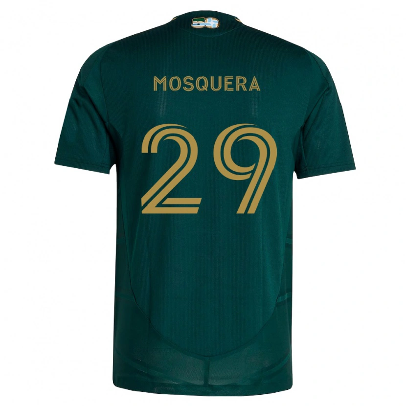 Danxen Criança Camisola Juan Mosquera #29 Verde Escuro Marrom Principal 2026/27 Camisa Brasil