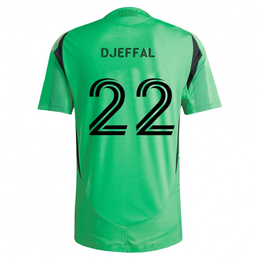 Danxen Criança Camisola Sofiane Djeffal #22 Verde Esmeralda Preto Principal 2026/27 Camisa Brasil